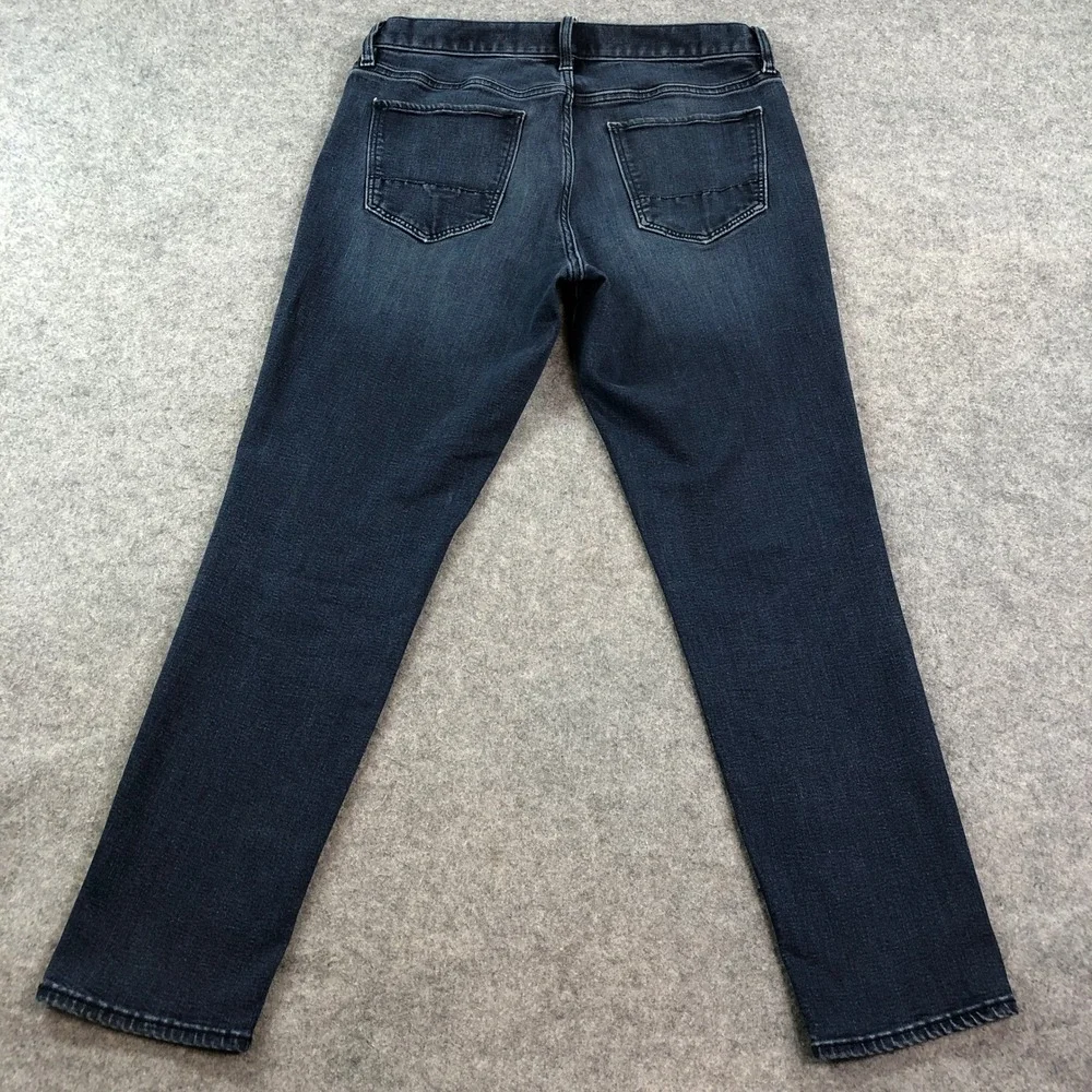 Banana Republic Mens Travel Jean 33x32 (Fits 33x29) Athletic Fit Dark Wash Blue